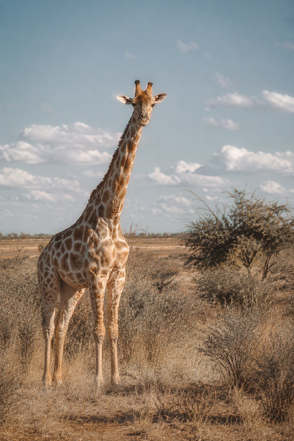 AI-generated giraffe photo based on suggested improvements